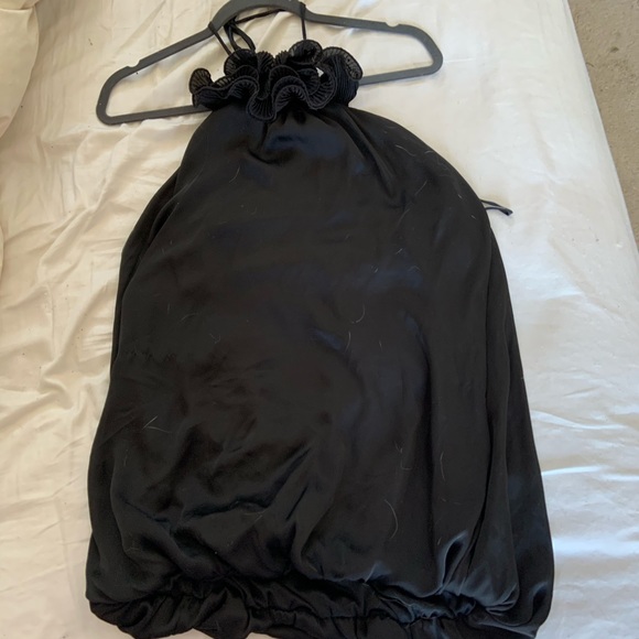 Black Satin Halter Top - Picture 3 of 3